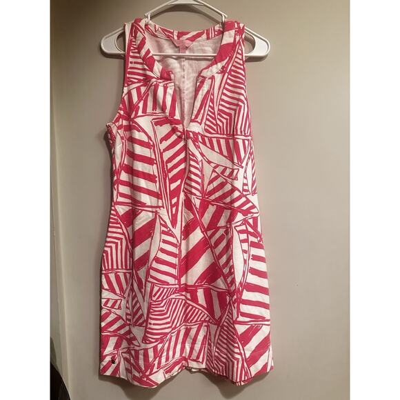 Lilly Pulitzer Estrada Shift Dress Capri Pink Yacht Sea Size Large Sleeveless - Picture 4 of 10